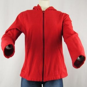 REI Women's Red Fleece Zip Up Hooded Jacket